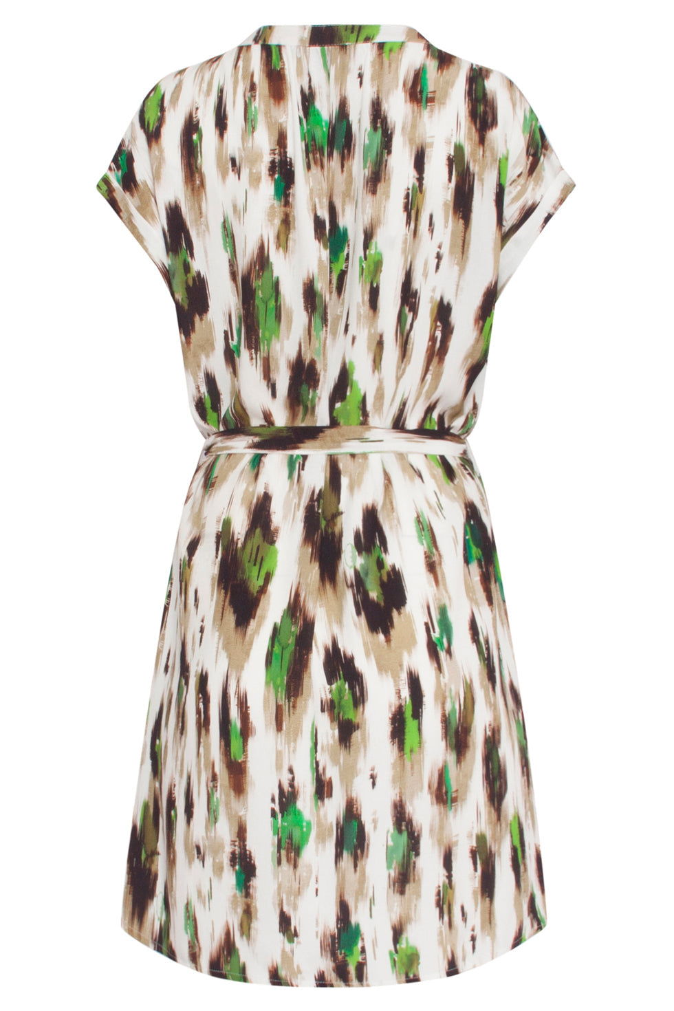 24364 Dames Te Jurk Met Dieren Print | Off White - Muticolour