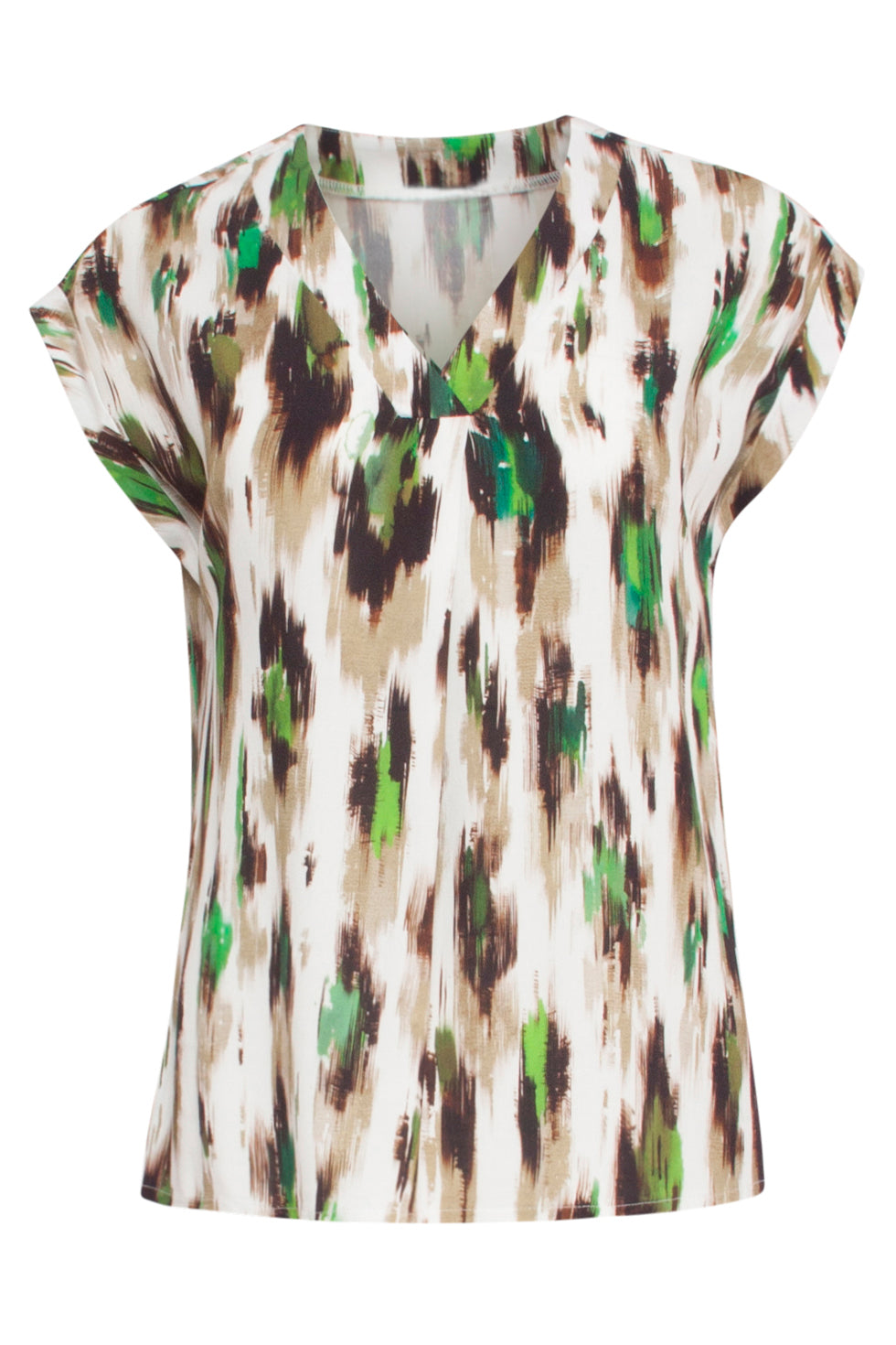 24365 Dames Te Top Met Dieren Print | Off White - Muticolour