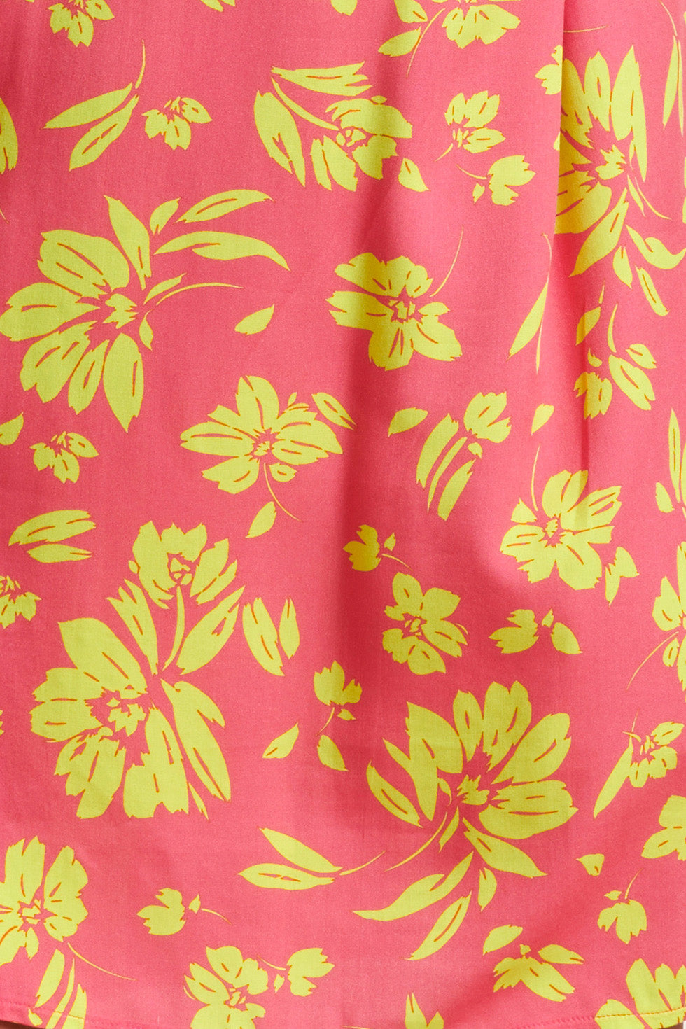 24372 Dames Fuchsia Top Met Allover Lime Bloemenprint | Lime - Pink