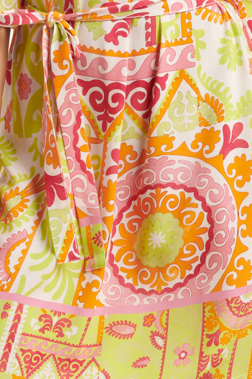 24374 Dames Korte Jurk Met Ornament Print | Muticolour