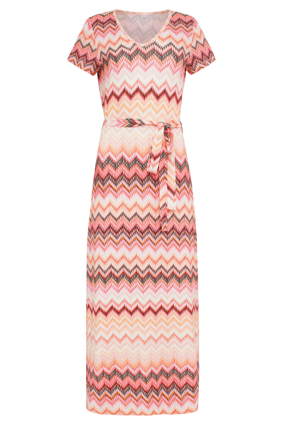 24458 Zigzag Zomerjurk Met Vrolijke En | Muticolour