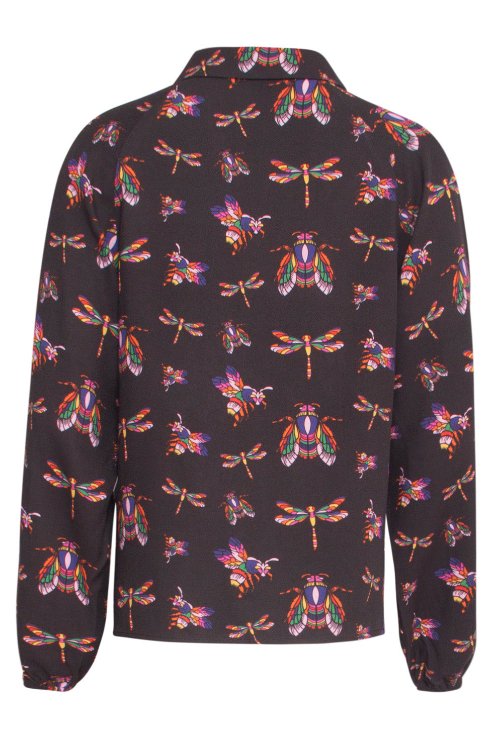 24506 e Shirt Blouse Met Insectenprint | Black - Muticolour