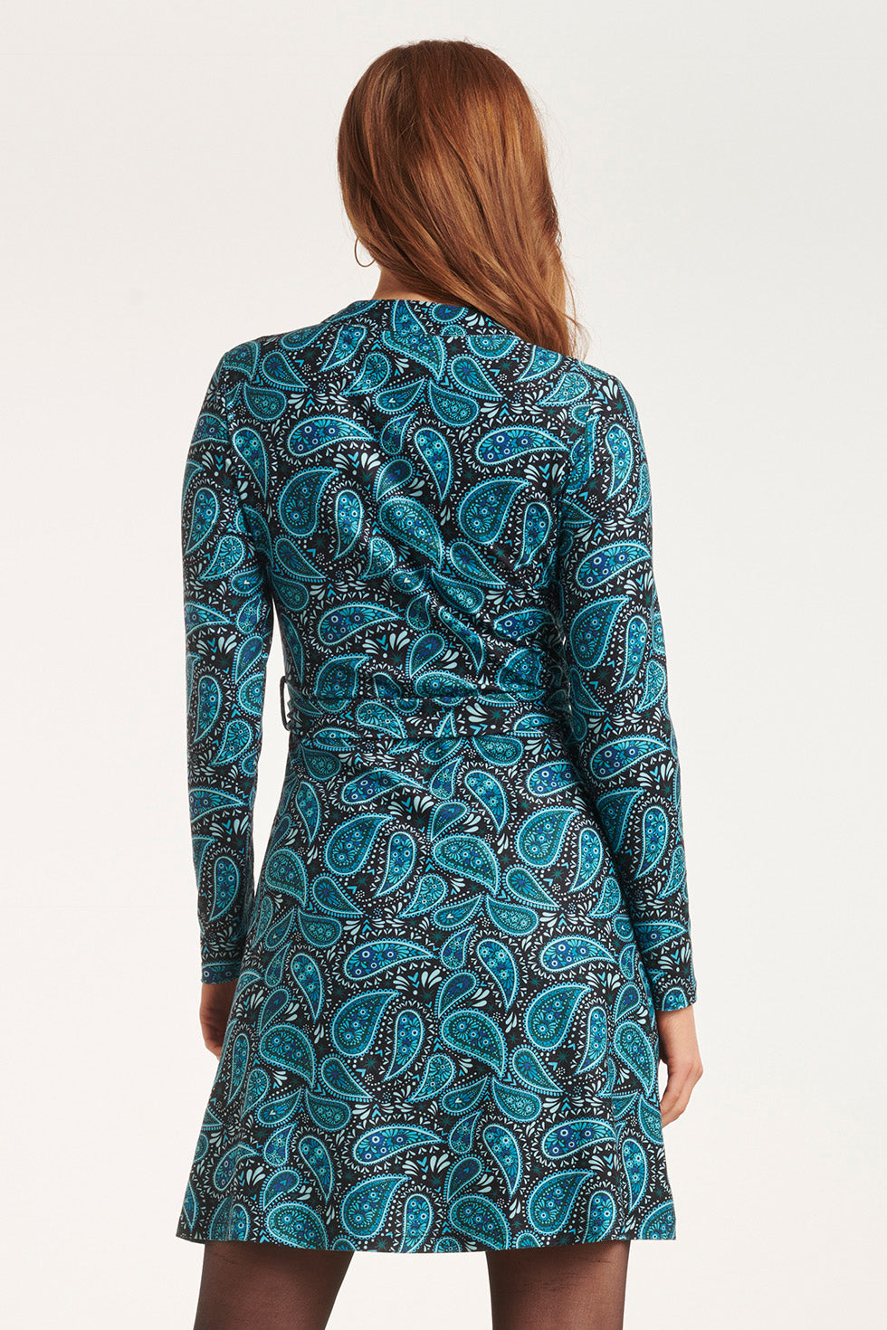 24512 Paisley Bedrukte Korte Jurk | Black - Muticolour