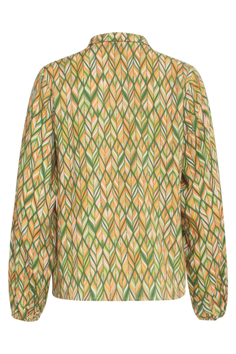 24521 Bladeren Print Top | Green - Muticolour