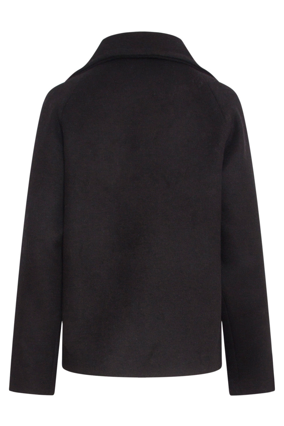 24549 Korte e Overlap Double-Breasted Jas | Black