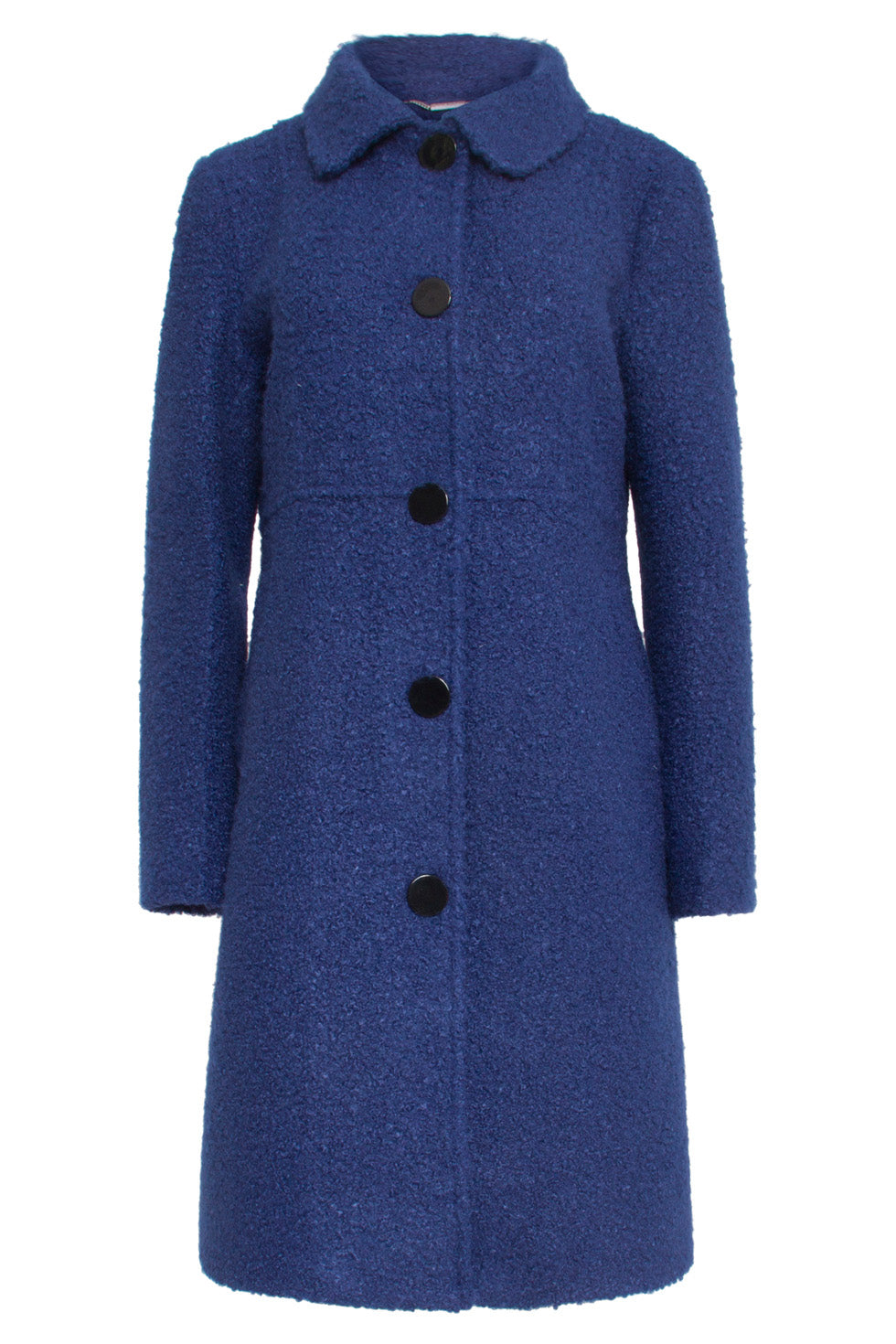 24550 Lange Bouclé Jas | Navy