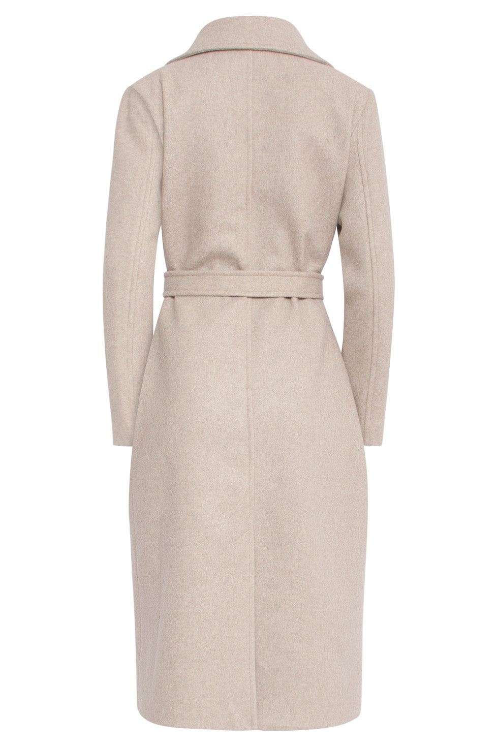 24552 Lange Beige Jas Met Grote Revers | Sand