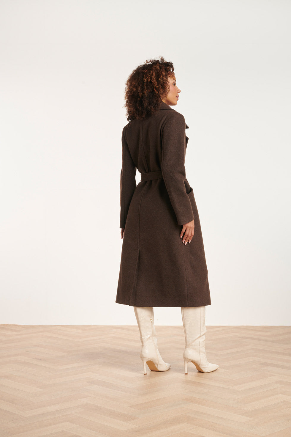 24552 Lange e Jas Met Grote Revers | Brown