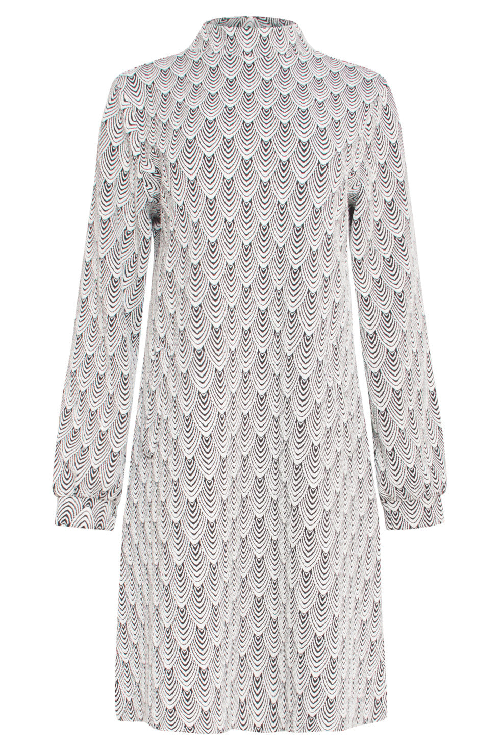 24561 Korte Jurk Met Grafische Print | Black - White