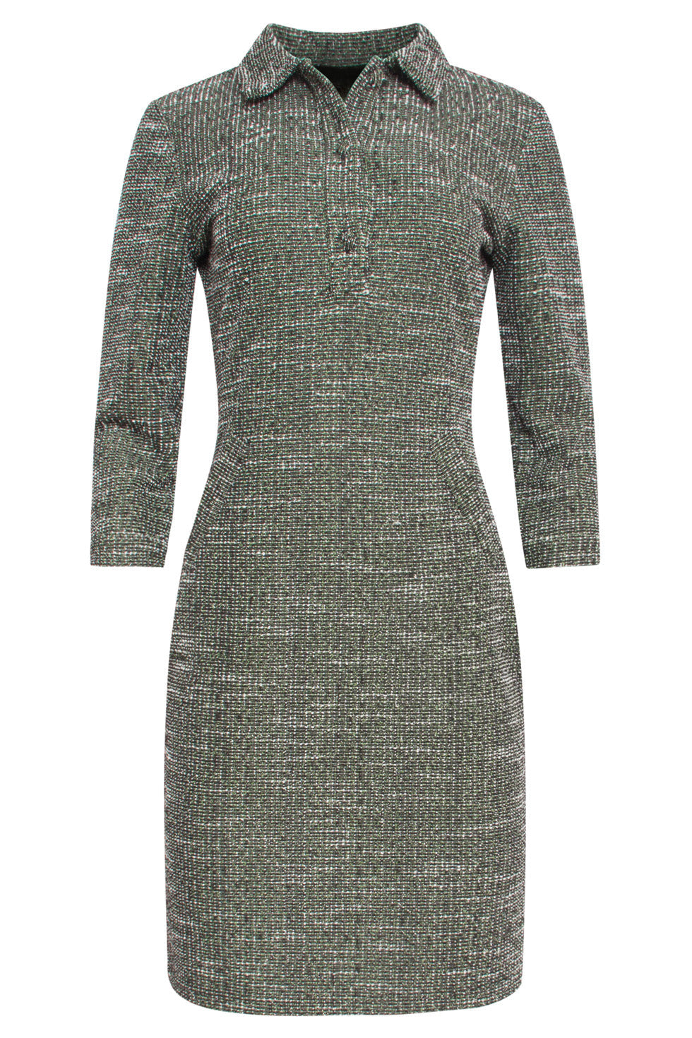 24566 Korte Strakke Polo Jurk | Light Green - Muticolour