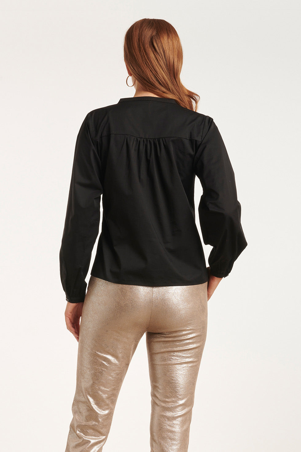 24580 Puffy Sleeve Blouse | Black