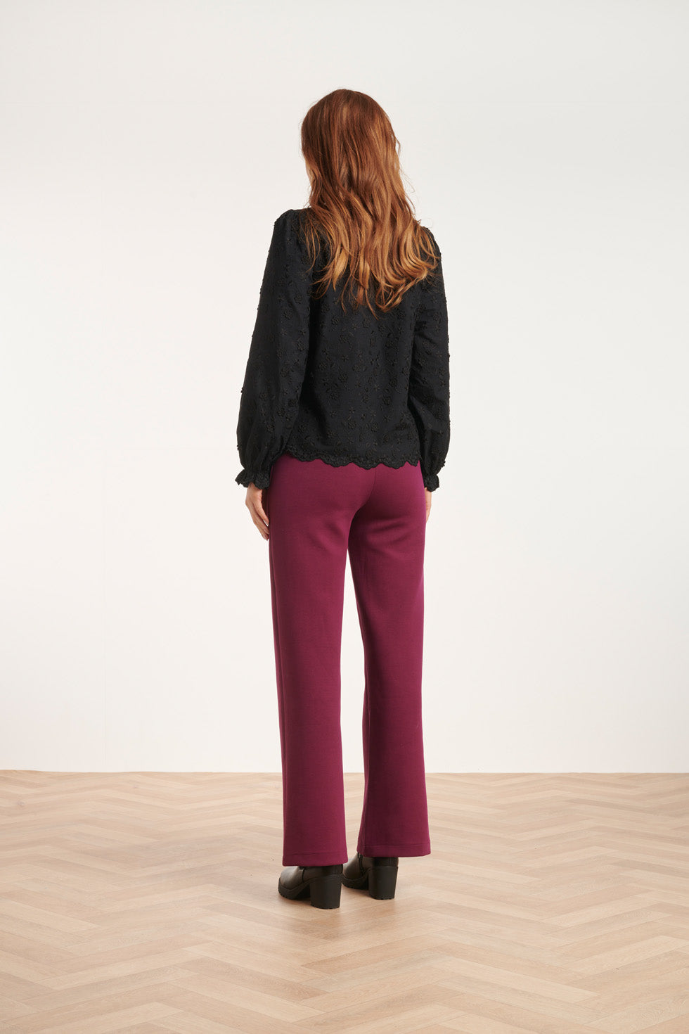 24590 Stretchy Paarse Flared Broek | Purple
