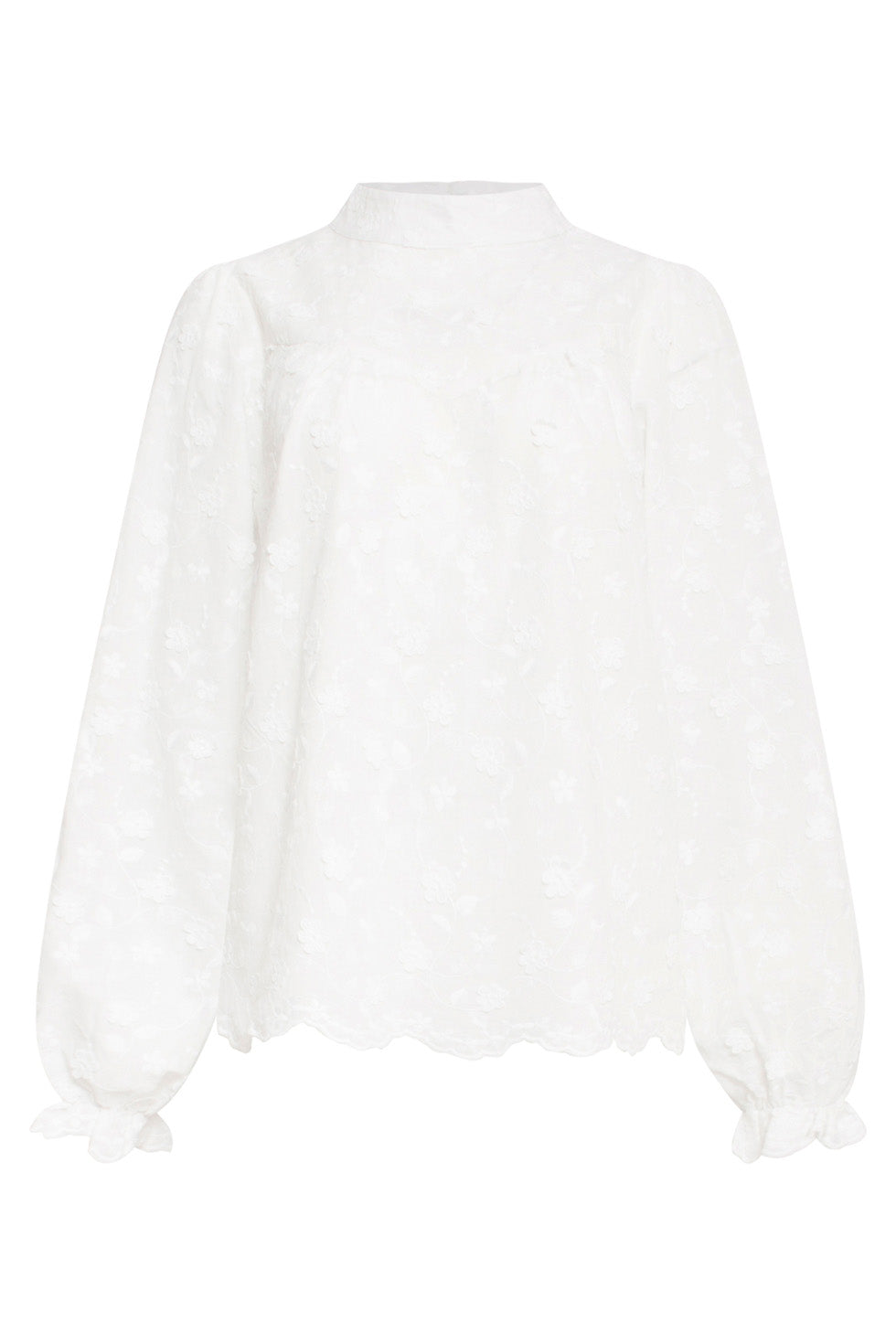 24591 Bloem Textuur te Blouse | White