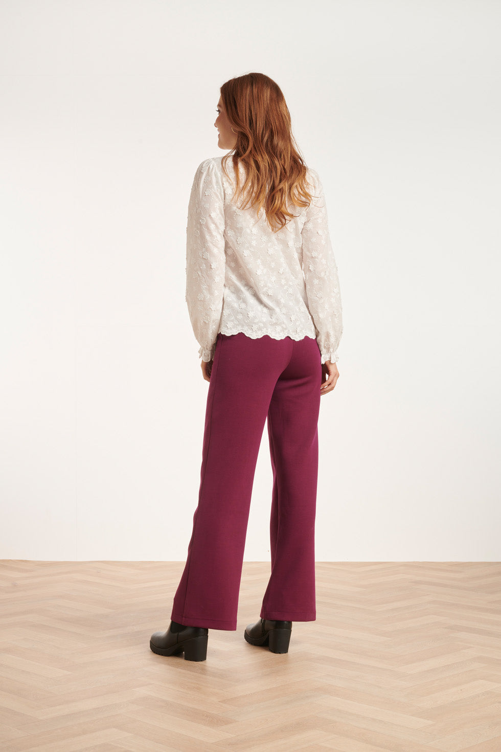 24591 Bloem Textuur te Blouse | White
