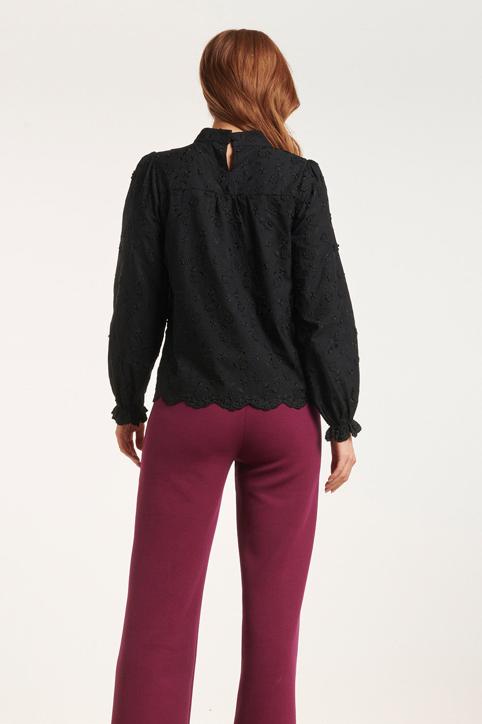 24591 Bloem Textuur e Blouse | Black