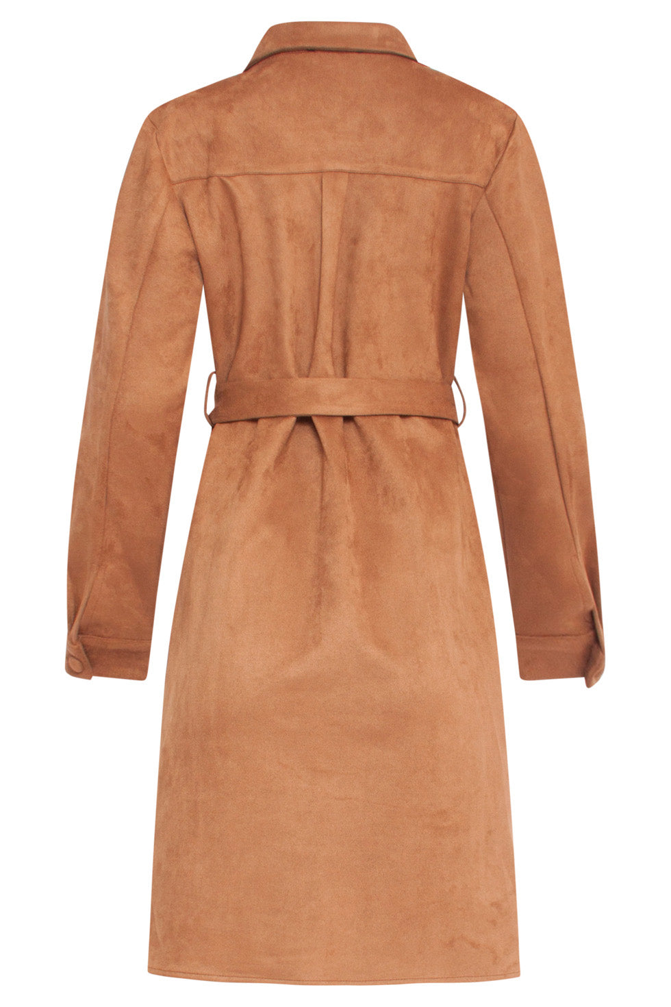 24595 Cognac Suède Overhemdjurk | Cognac