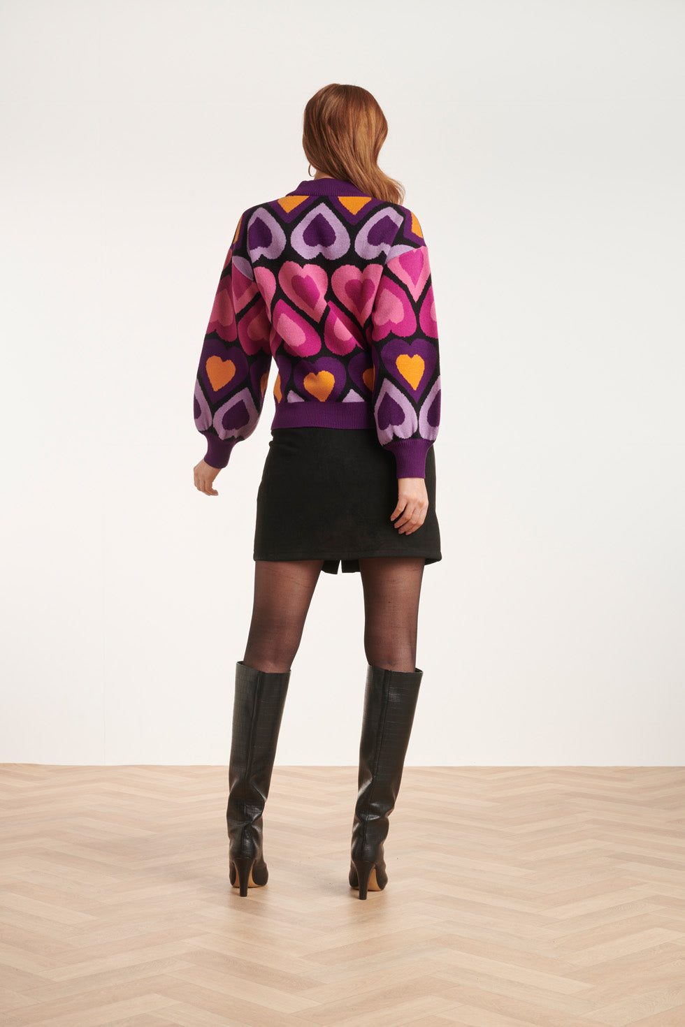 24598 Gebreide Top Met Hartjesprint | Muticolour
