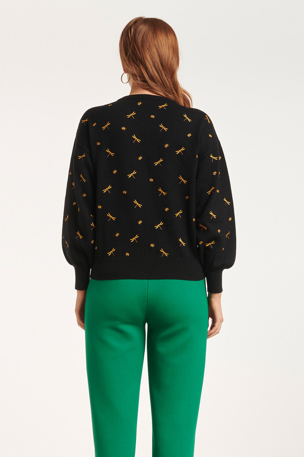 24607 e Gebreide Top Met Beestjeborduursel | Black - Gold
