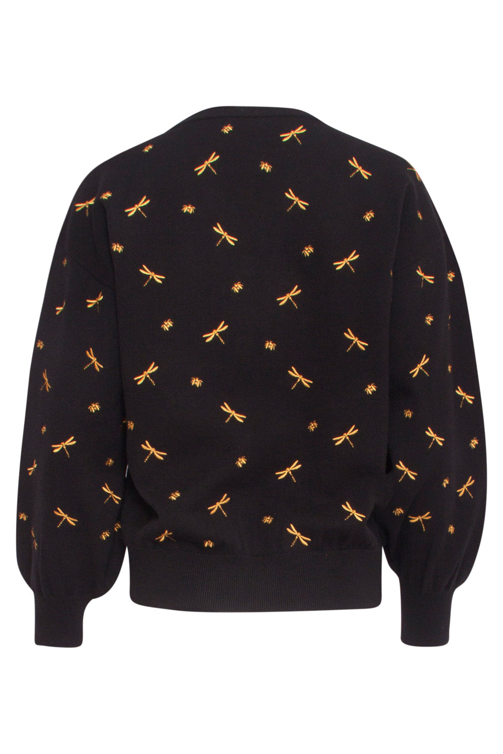 24607 e Gebreide Top Met Beestjeborduursel | Black - Gold