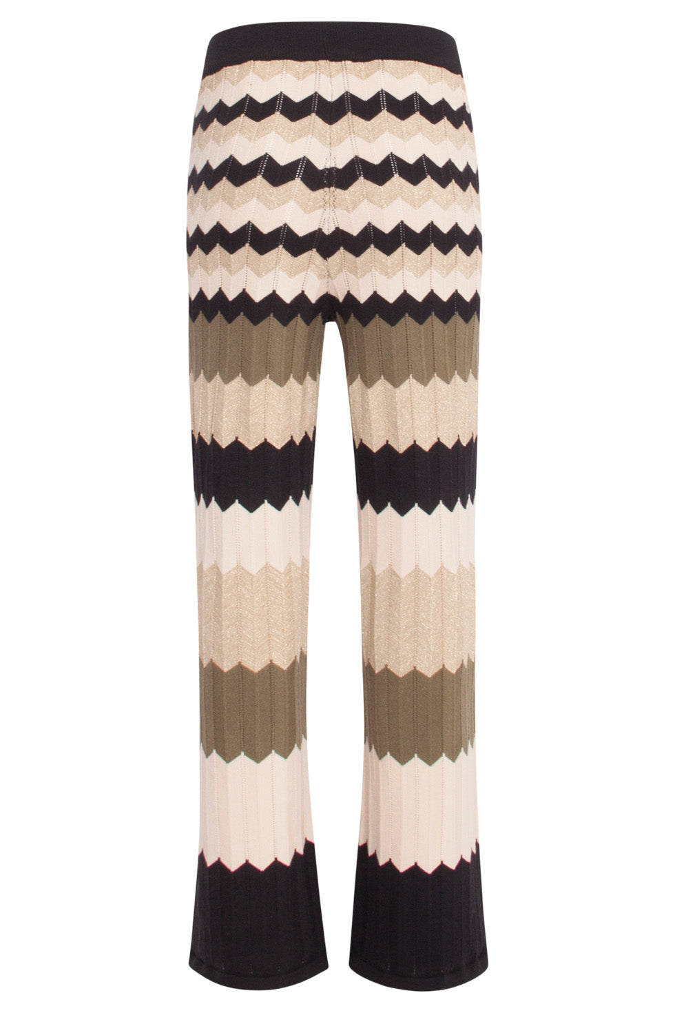 24608 Neutrale Zig-Zag Gebreide Broek | Sand - Muticolour