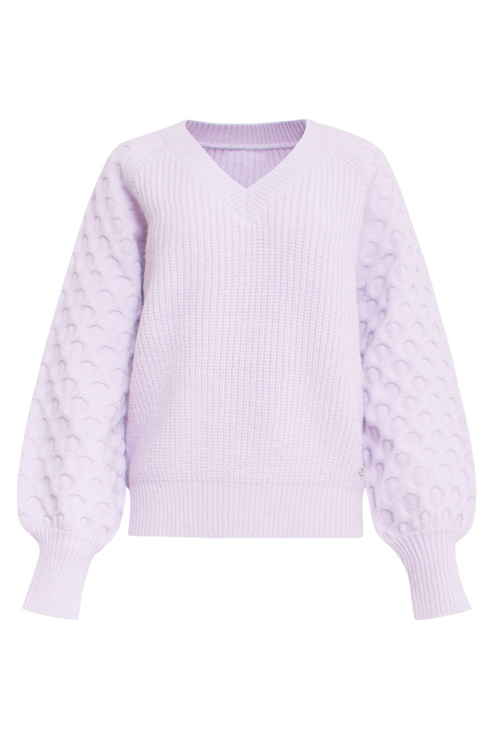 24617 Lila Dikke Gebreide Trui Met Structuur | Lilac