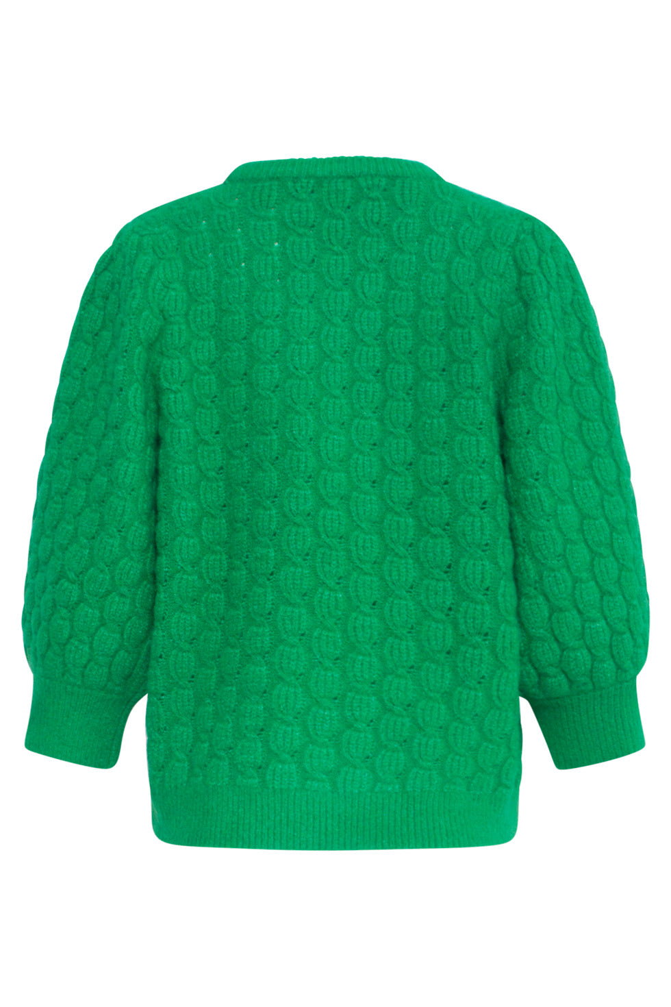 24618 Fel Gebreide Trui Met Structuur | Green