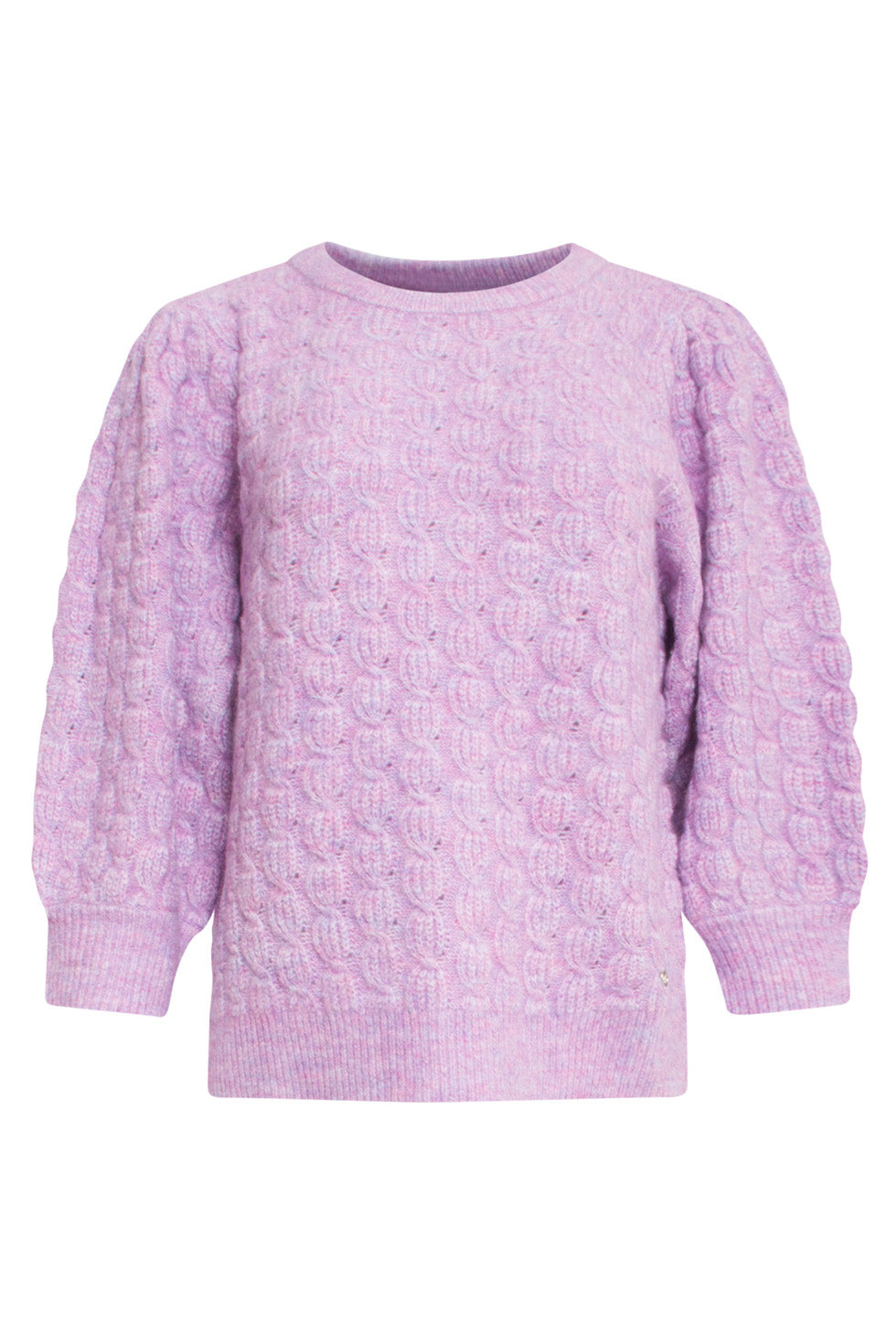 24618 Lila Gebreide Trui Met Structuur | Lilac