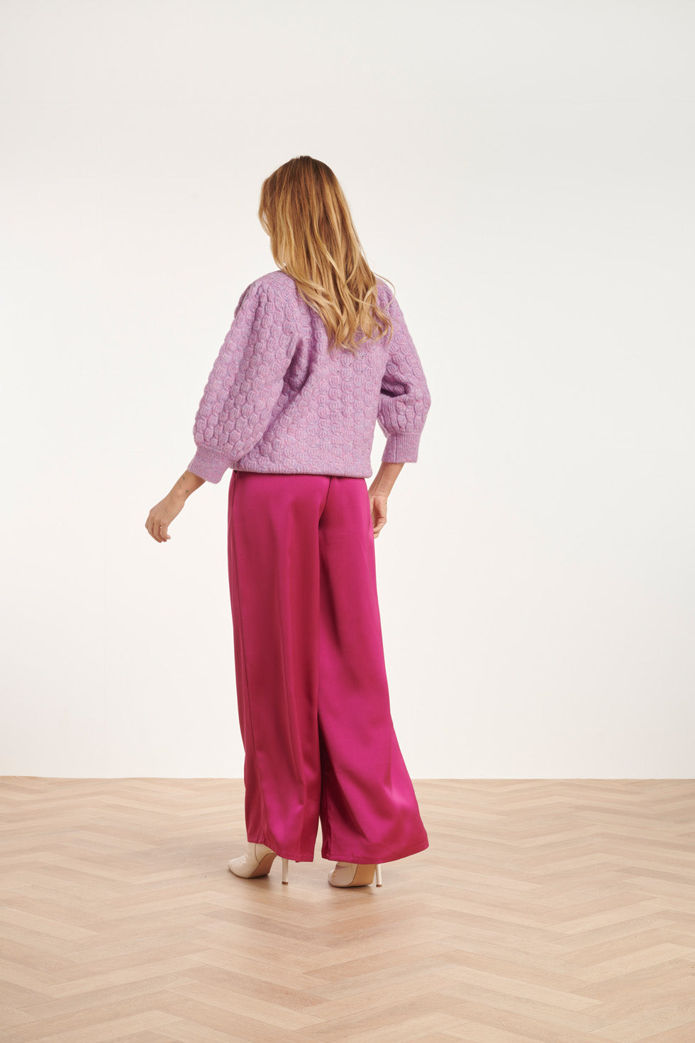 24618 Lila Gebreide Trui Met Structuur | Lilac