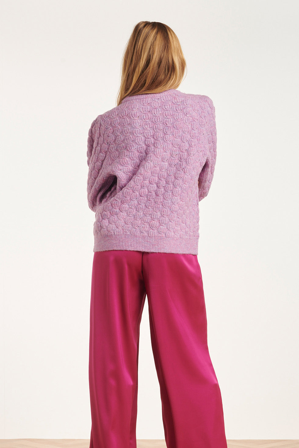 24618 Lila Gebreide Trui Met Structuur | Lilac