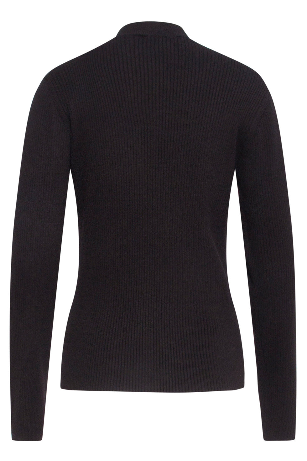 24624 e Fijngebreide Top Met Ronde Hals | Black