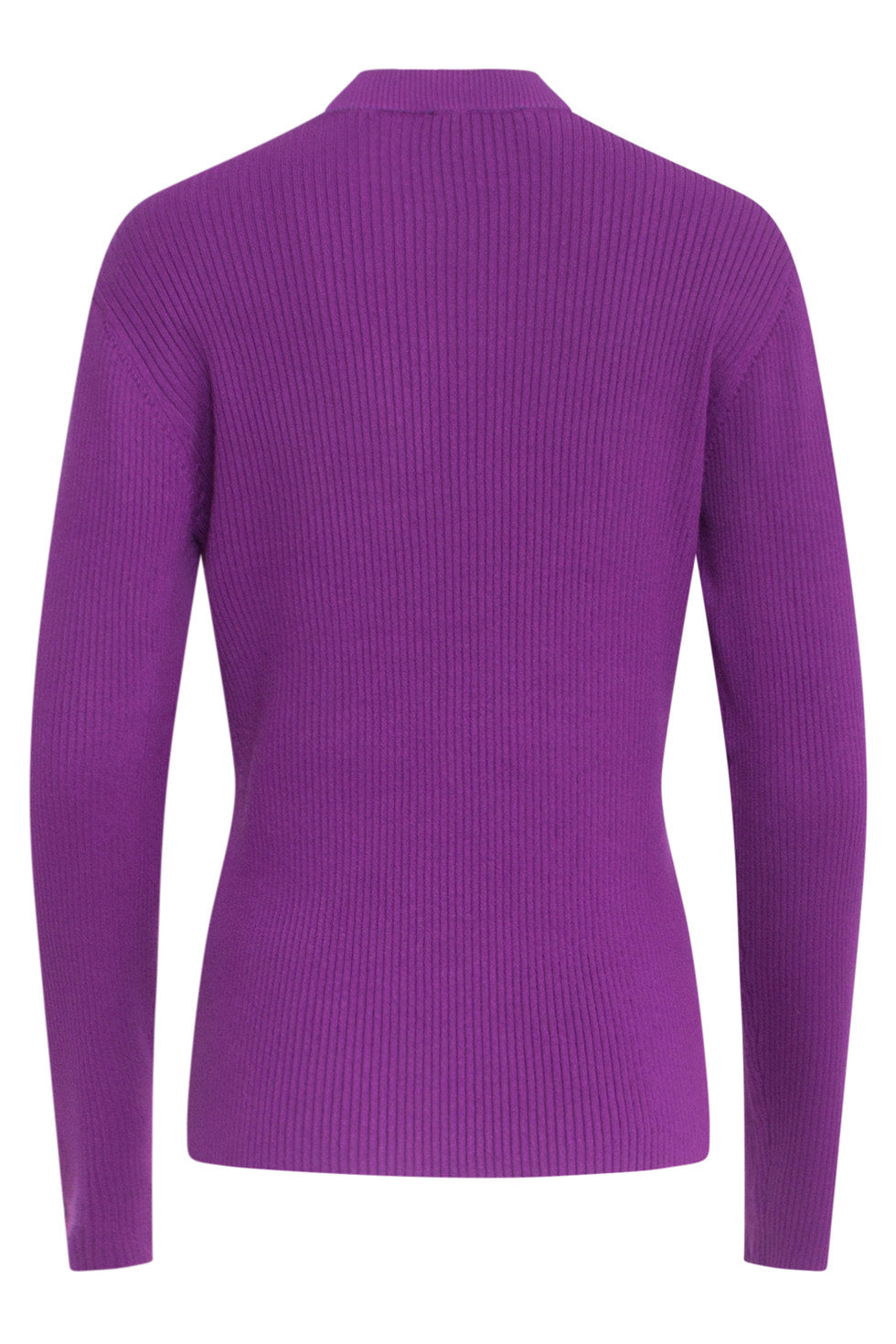 24624 Paars e Fijngebreide Top Met Ronde Hals | Purple