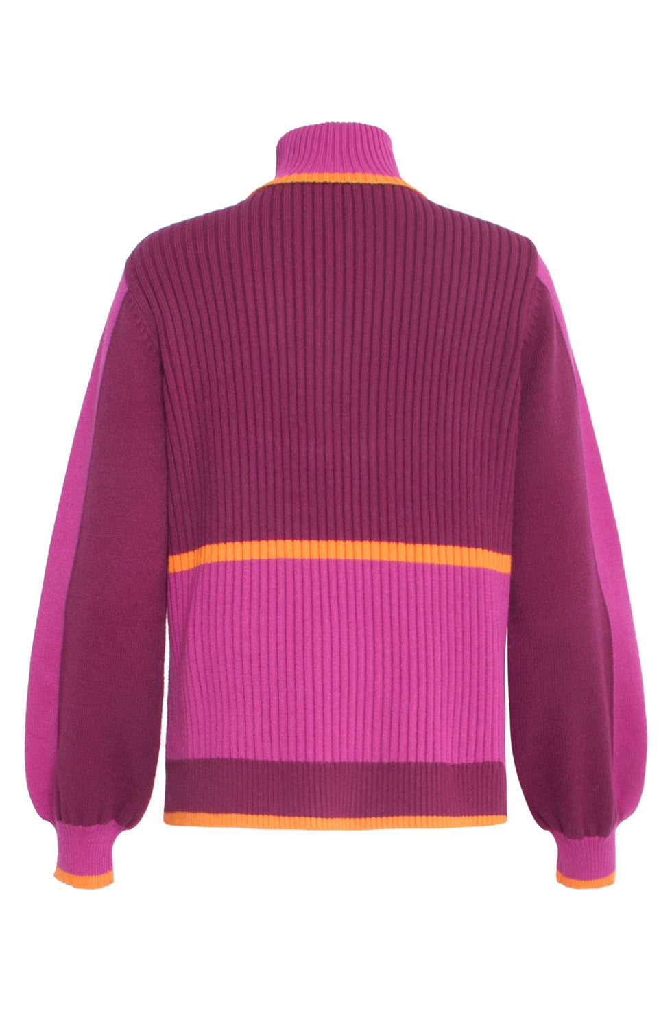 24626 blok Gebreide Top Met Turtle Neck | Cerise - Bordeaux