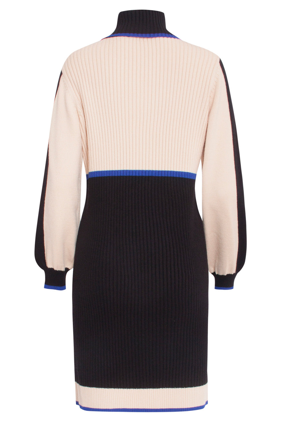 24627 Beige e blok Gebreide Jurk | Sand - Black