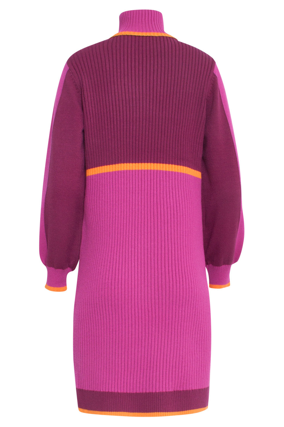 24627 blok Gebreide Jurk | Cerise - Bordeaux