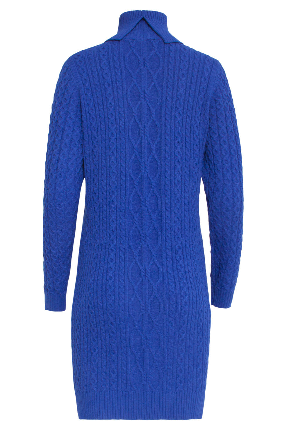 24629 Cobalt Gebreid Jurk Met Kabeltructuur | Cobalt