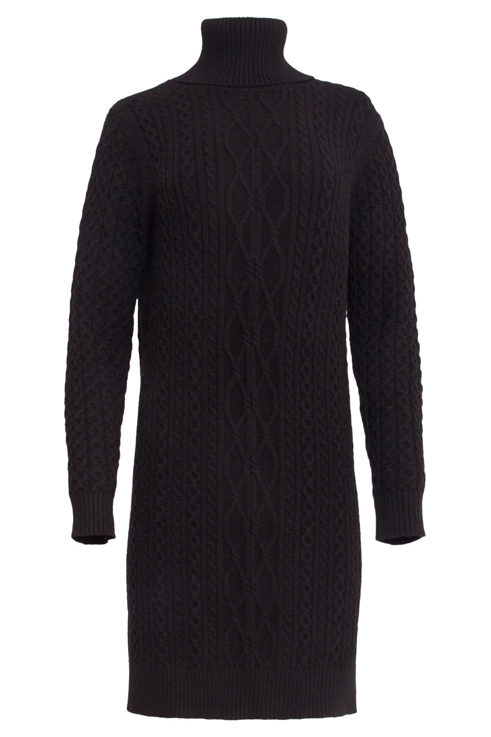 24629 Gebreid Jurk Met Vlechtstructuur | Black