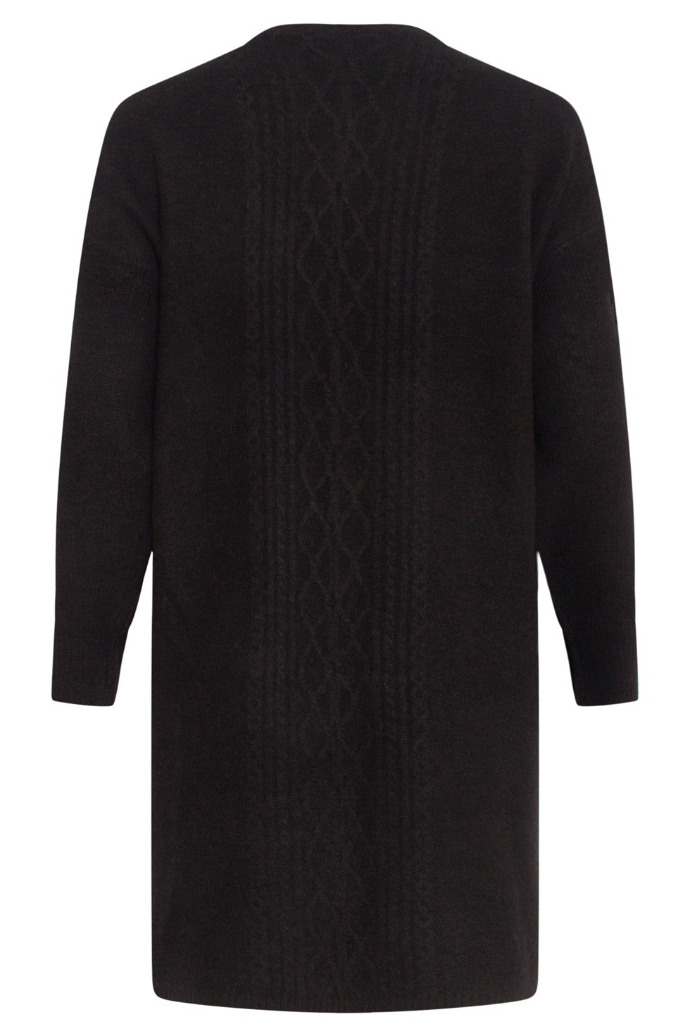 24630 Oversized Open e Cardigan Met Kabelstructuur | Black