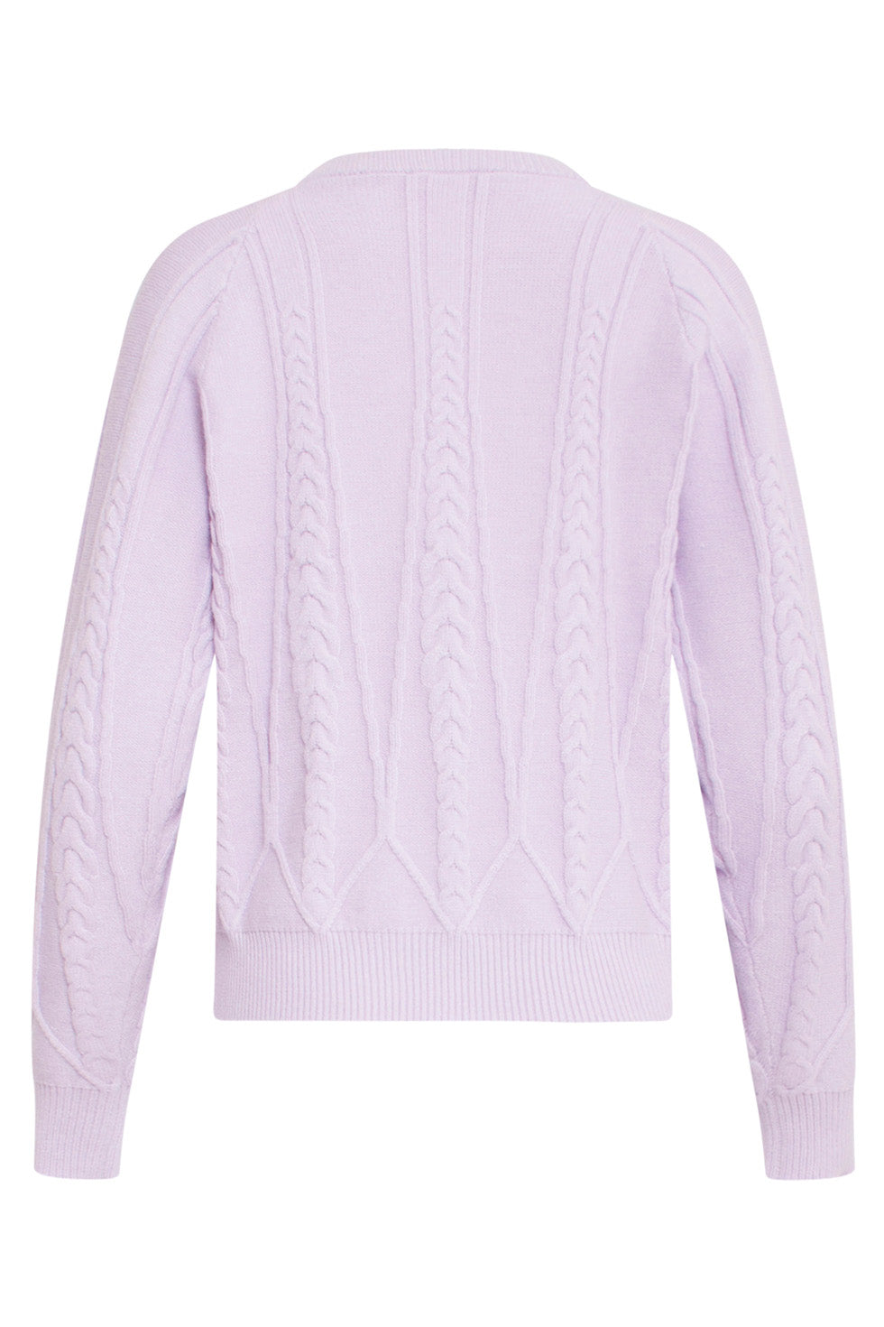 24635 Gebreide Lila Top Met Kabelstructuur | Lilac