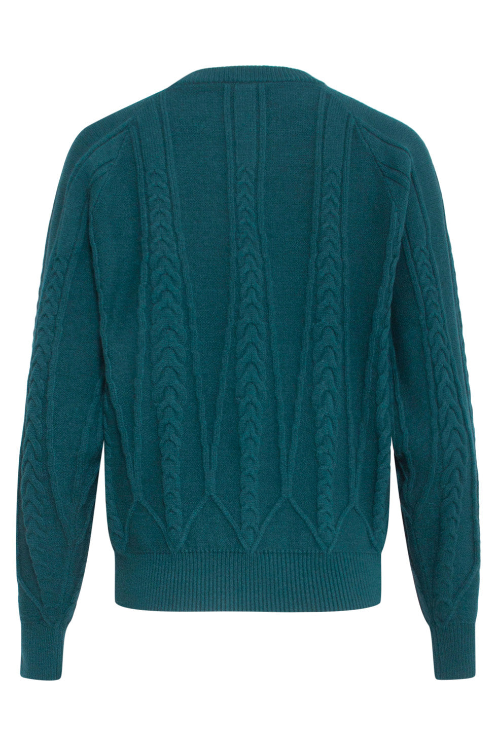 24635 Gebreide Teal Top Met Kabelstructuur | Petrol