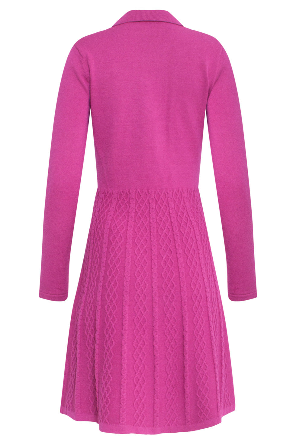24636 Gebreide Cerise Polo Jurk | Cerise