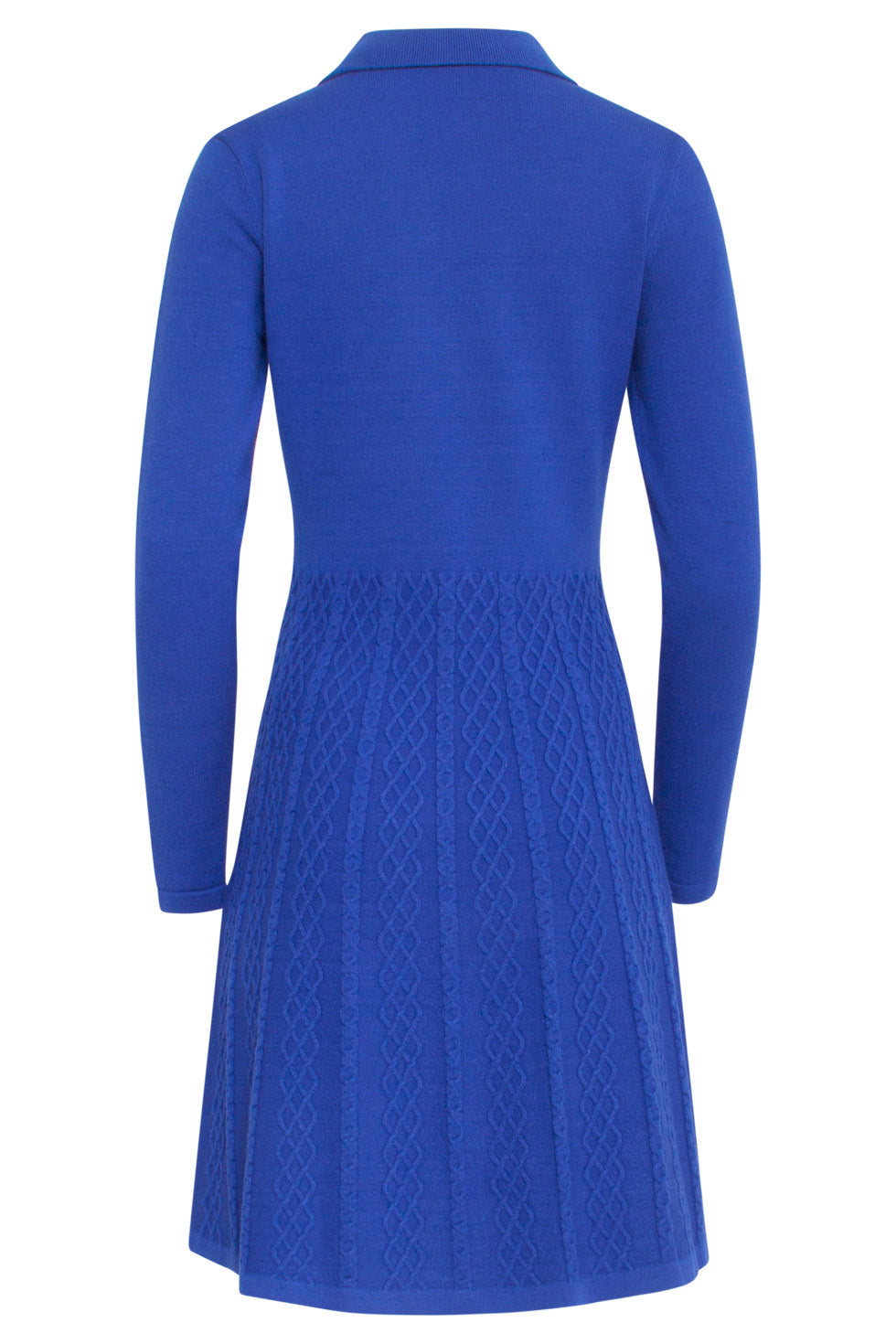 24636 Gebreide Cobalt Polo Jurk | Cobalt