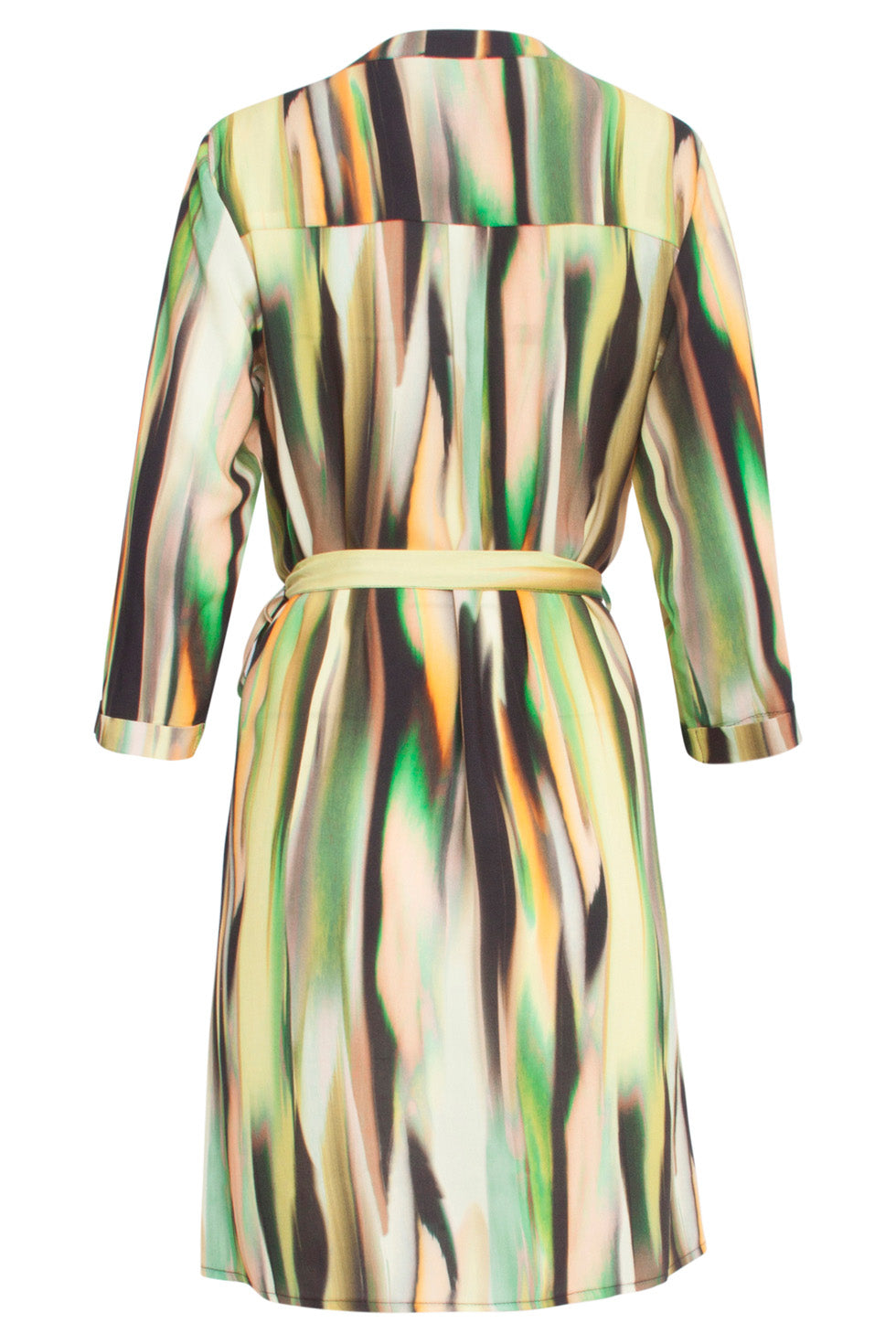 24639 Kort Jurk Met Abstracte Print | Green - Muticolour