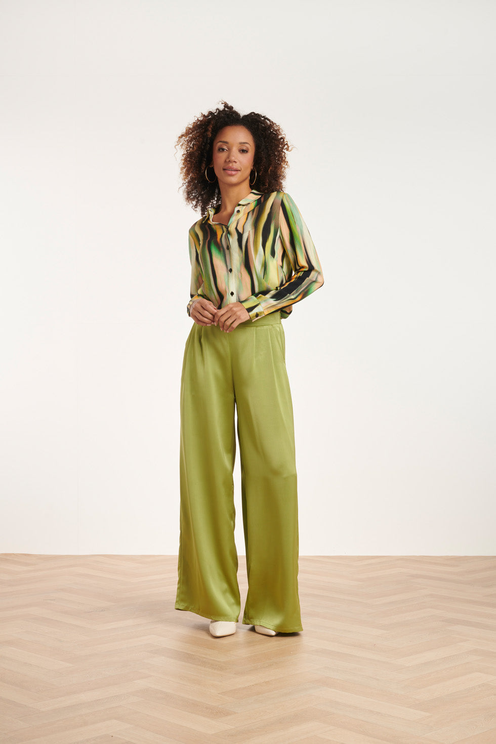 24640 Blouse Met Abstracte Print | Green - Muticolour