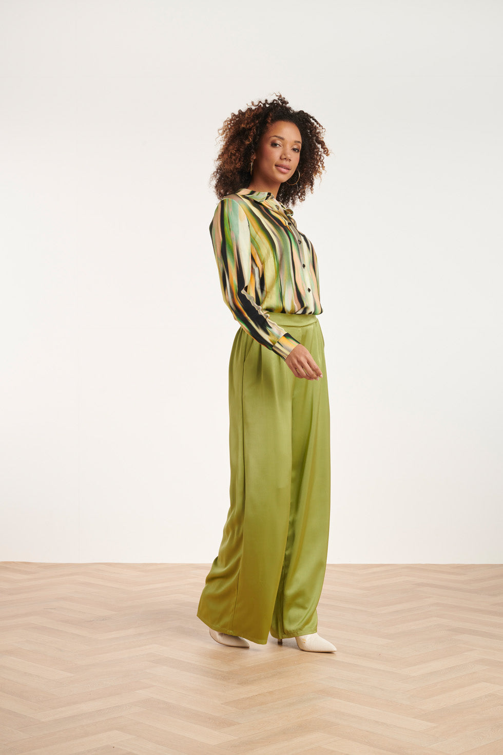 24640 Blouse Met Abstracte Print | Green - Muticolour