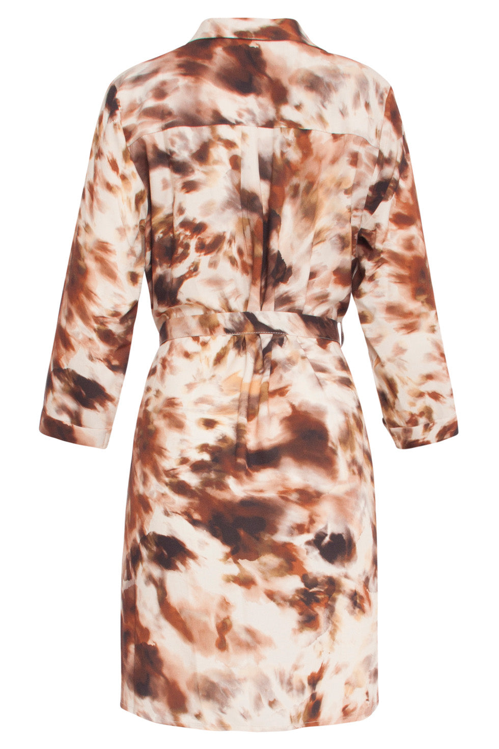 24642 Jurk Met Abstracte e Print | Sand - Brown