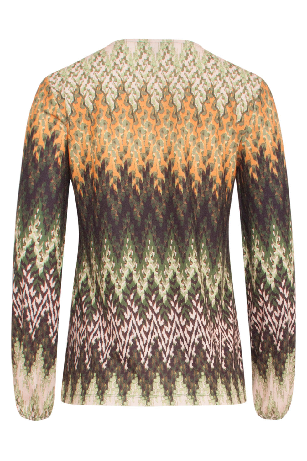 24645 Multicolour tint Zigzag Top | Green - Muticolour