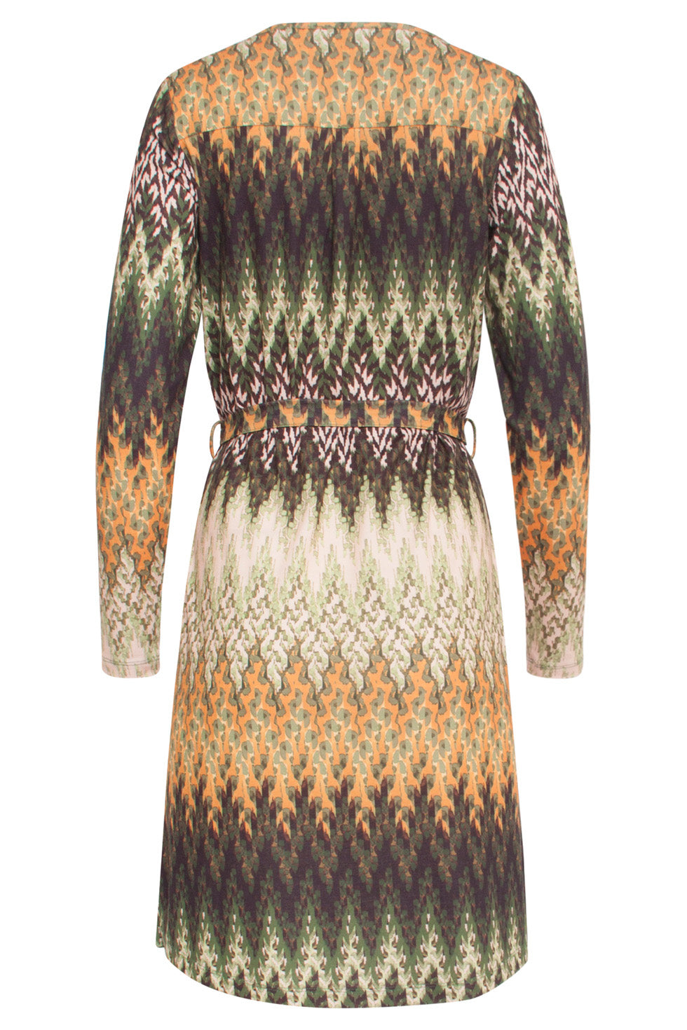 24646 Multicoloured Zigzag Jurk | Green - Muticolour