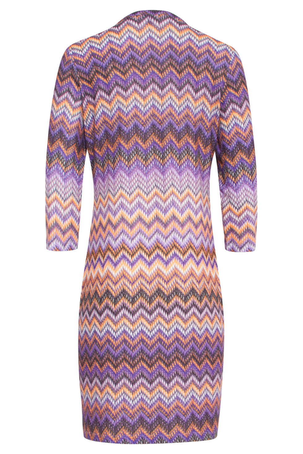24654 Jurk Met Paarse Multicolour Zigzagprint | Purple - Muticolour