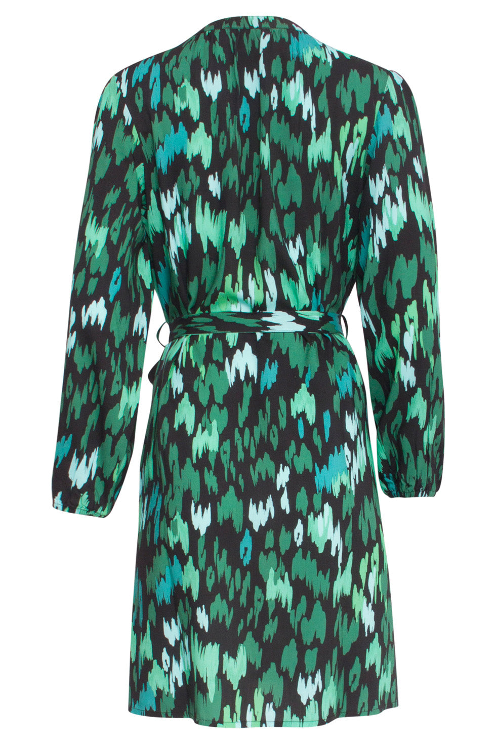 24657 Teal Dierprint Jurk | Petrol - Black