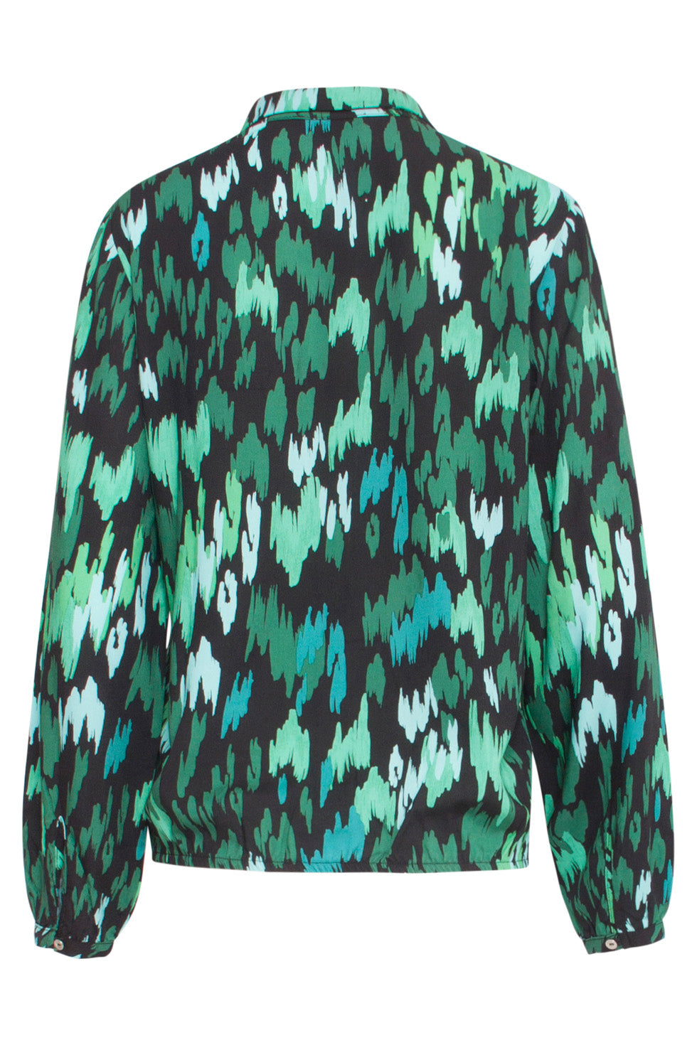 24658 Teale Animal Print Blouse | Petrol - Black
